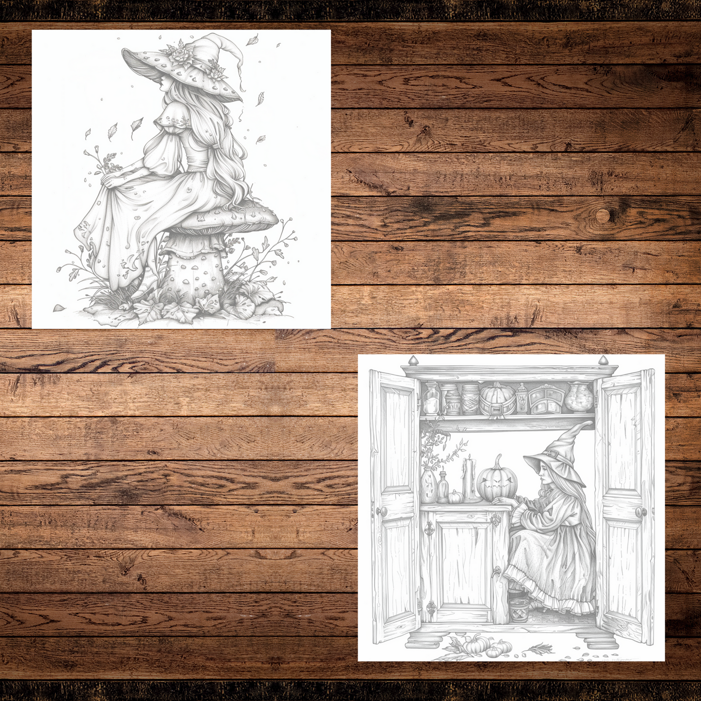 Free Mysterious Witch Coloring Widget ( Kids & Adults )