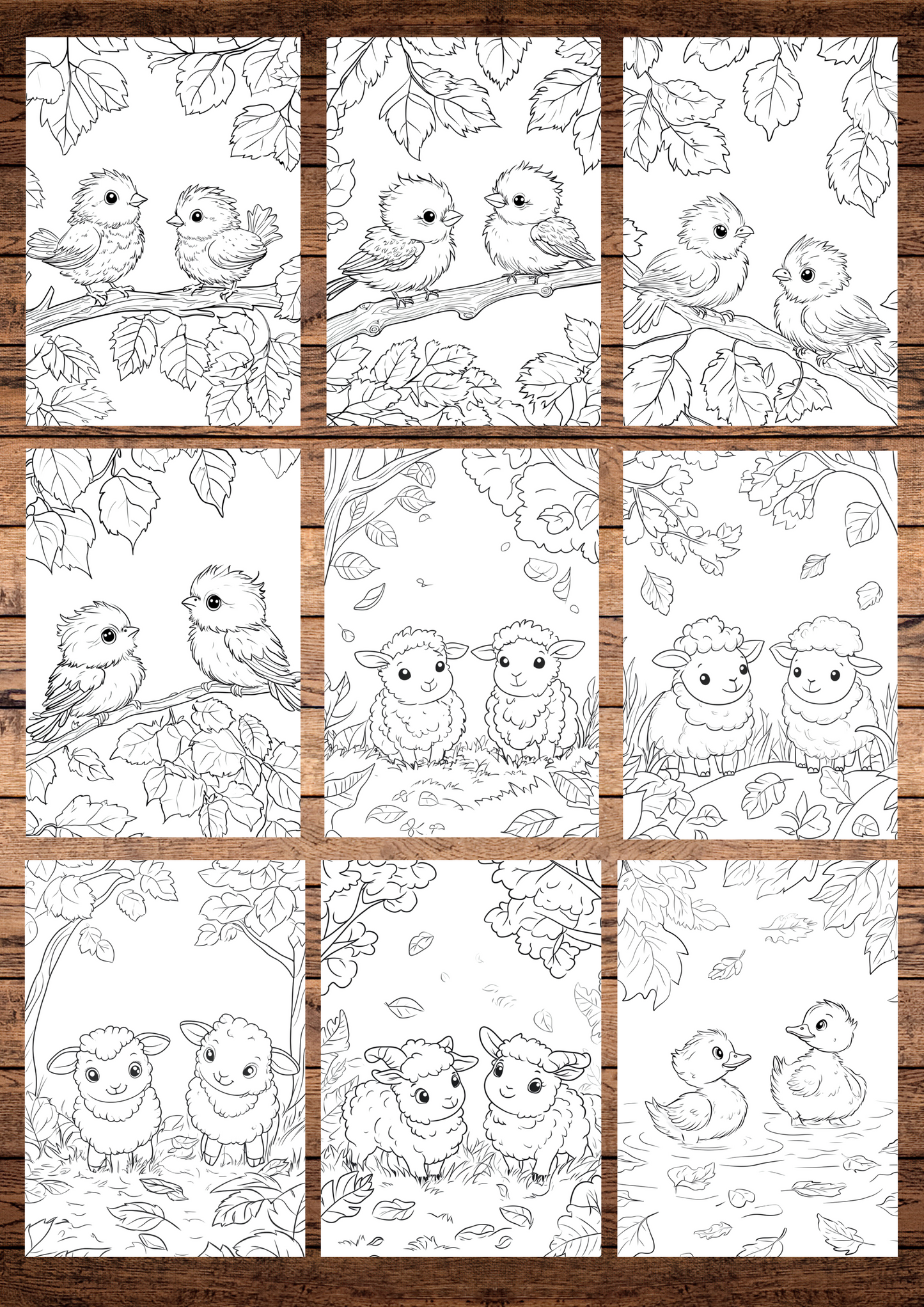 25 Cute Autumn Baby Animals, Autumn Coloring Pages, Kids Coloring Pages, Cartoon Style