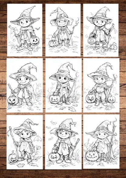 25 Young Boy Trick Or Treating Coloring Pages, Halloween Coloring Pages, Kids Coloring Pages, Cartoon Style