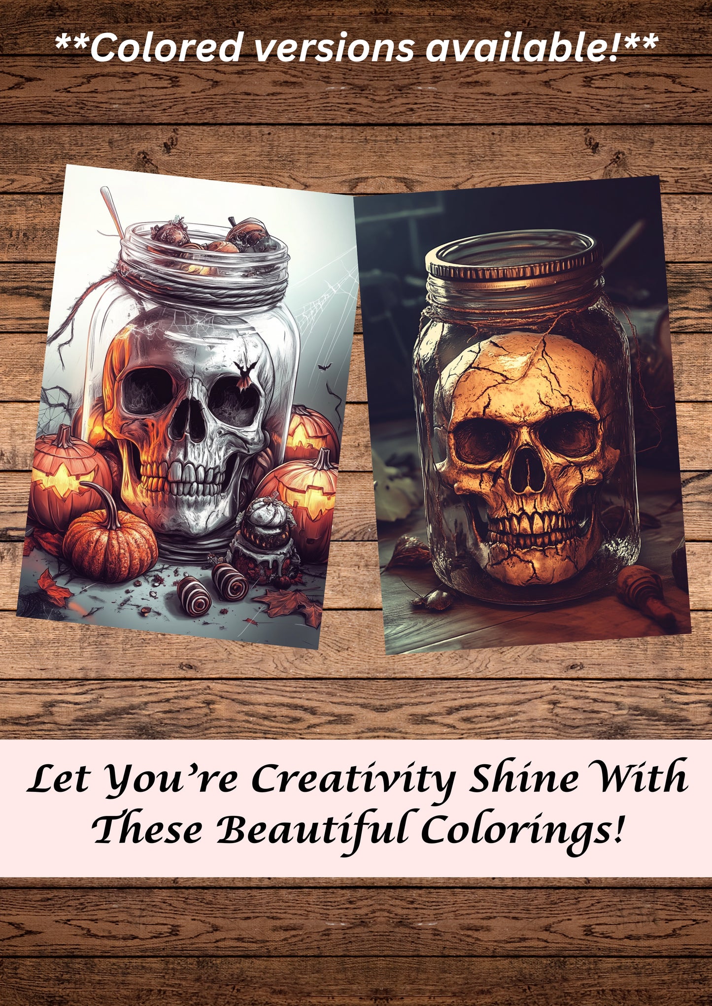 30 Spooky Skulls In The Jar, Halloween Coloring Pages, Adults & For Kids, Instant Download, Greyscale, Printable Coloring Pages