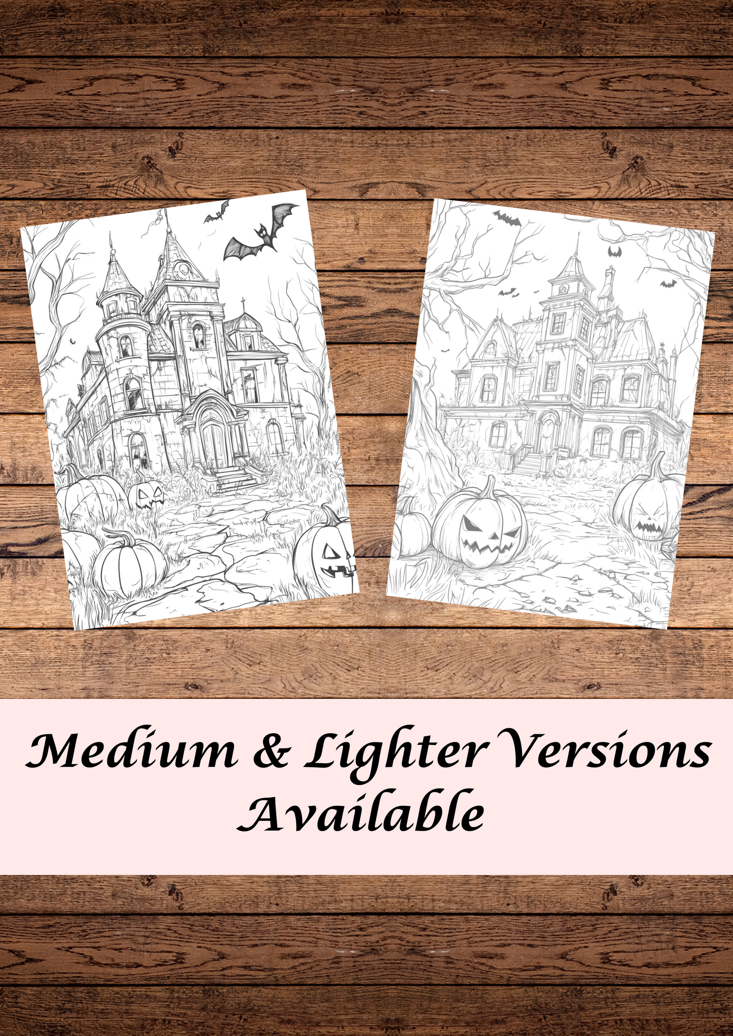 30 Haunted Forgotten Palaces, Halloween Coloring Pages, Adults & For Kids, Instant Download, Greyscale, Printable Coloring Pages