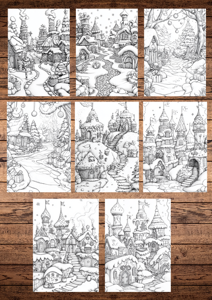 42 Christmas Chocolate & Sweets Wonderland, Christmas Coloring Pages, Adults Coloring Pages, Greyscale