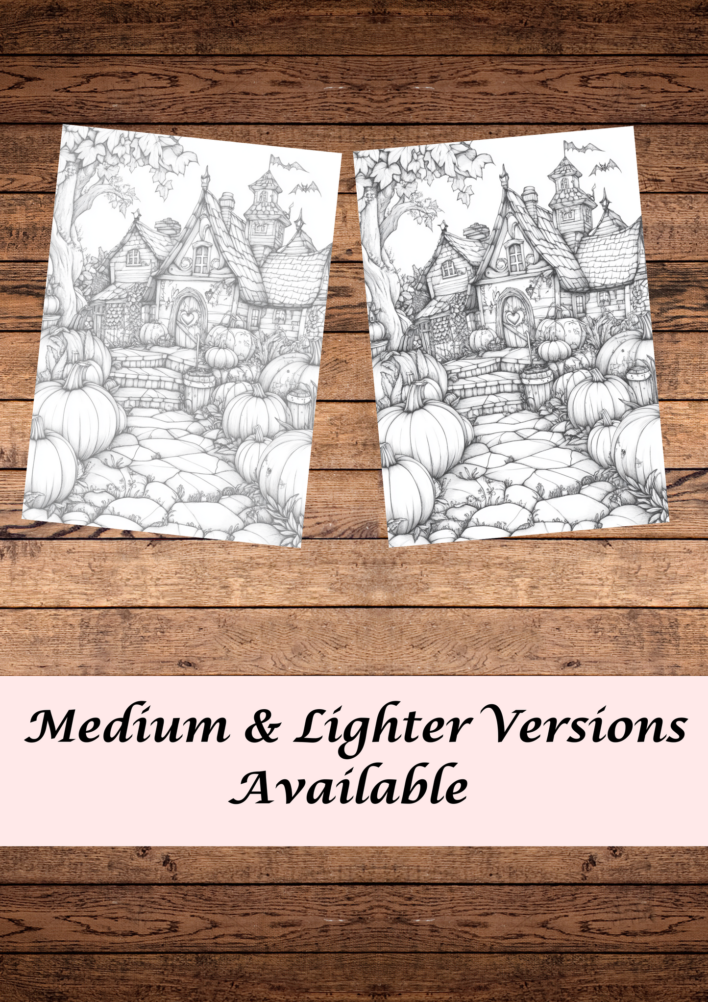 42 Pumpkin Villages, Halloween Coloring Pages, Adults & For Kids, Instant Download, Greyscale, Printable Coloring Pages