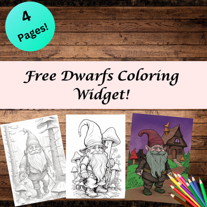 Free Unique Gnomes Coloring Widget ( Adults )