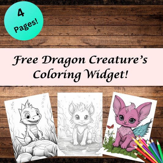 Free Dragon Creature's Coloring Widget ( Kids & Adults )