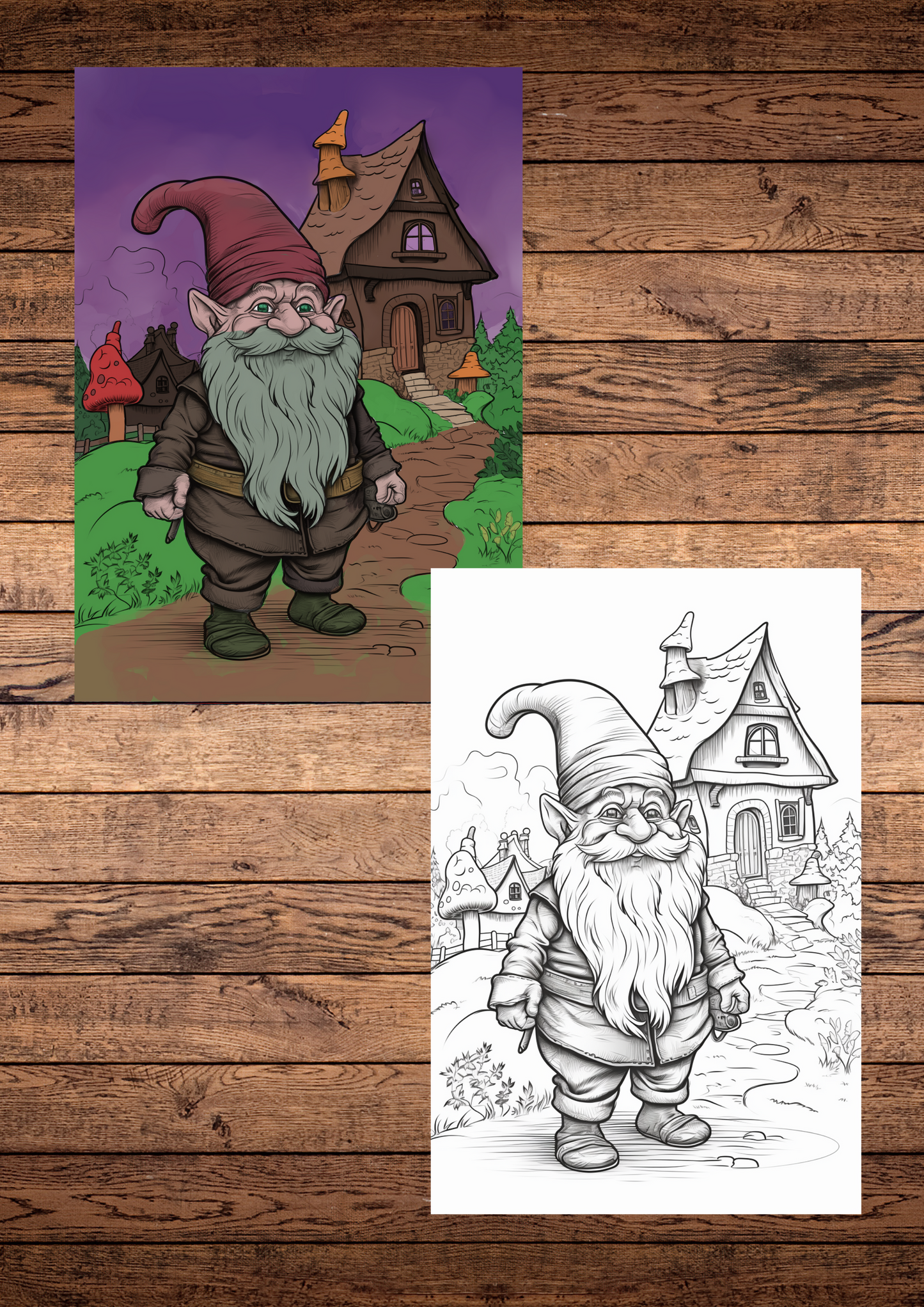 12 unique gnomes coloring pages, grey scale coloring pages, for adults & kids, fun games, printable coloring sheets