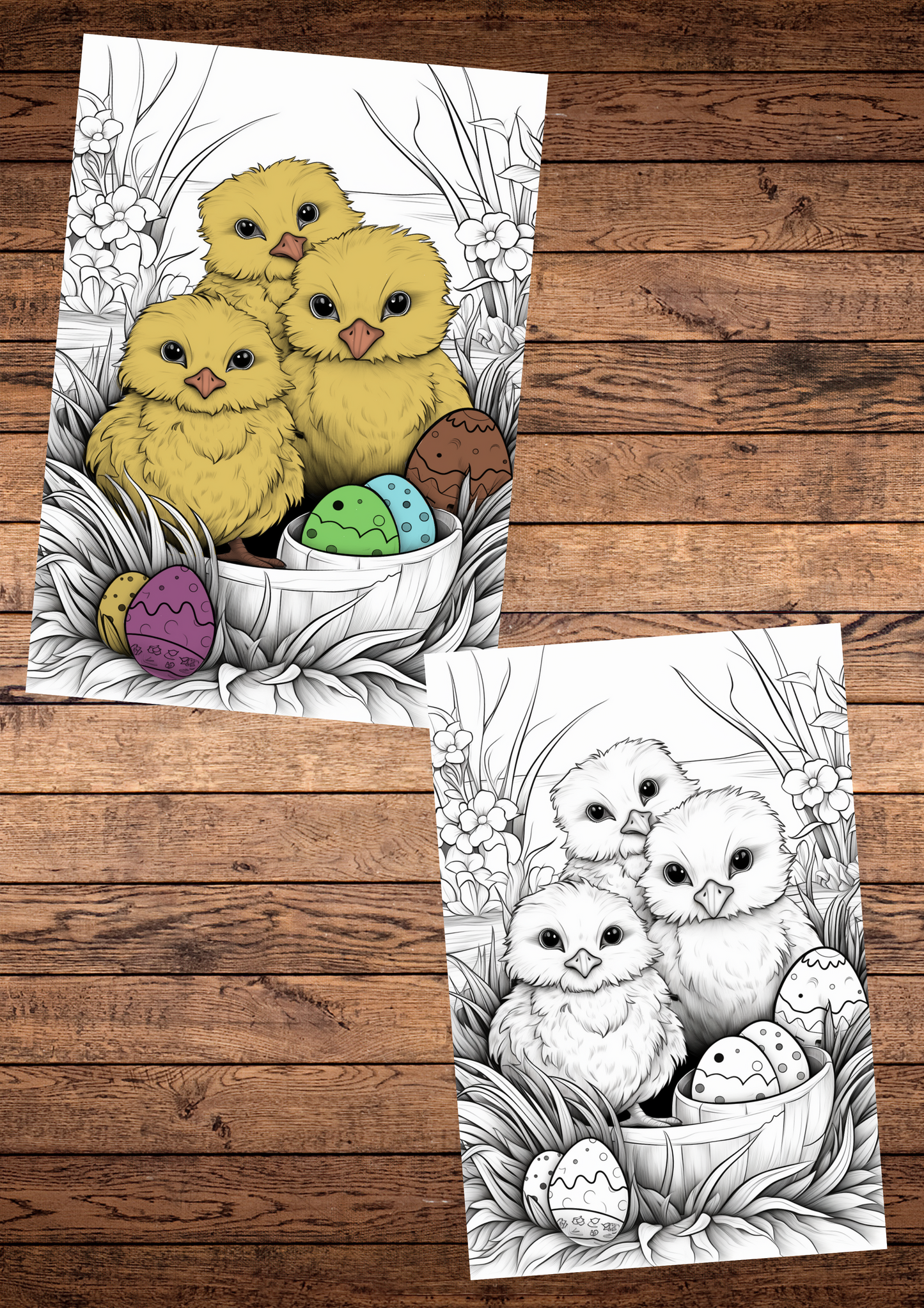 Easter coloring pages bundle, grey scale & Cartoon style, 25 coloring pages, printable & downloadable coloring pages