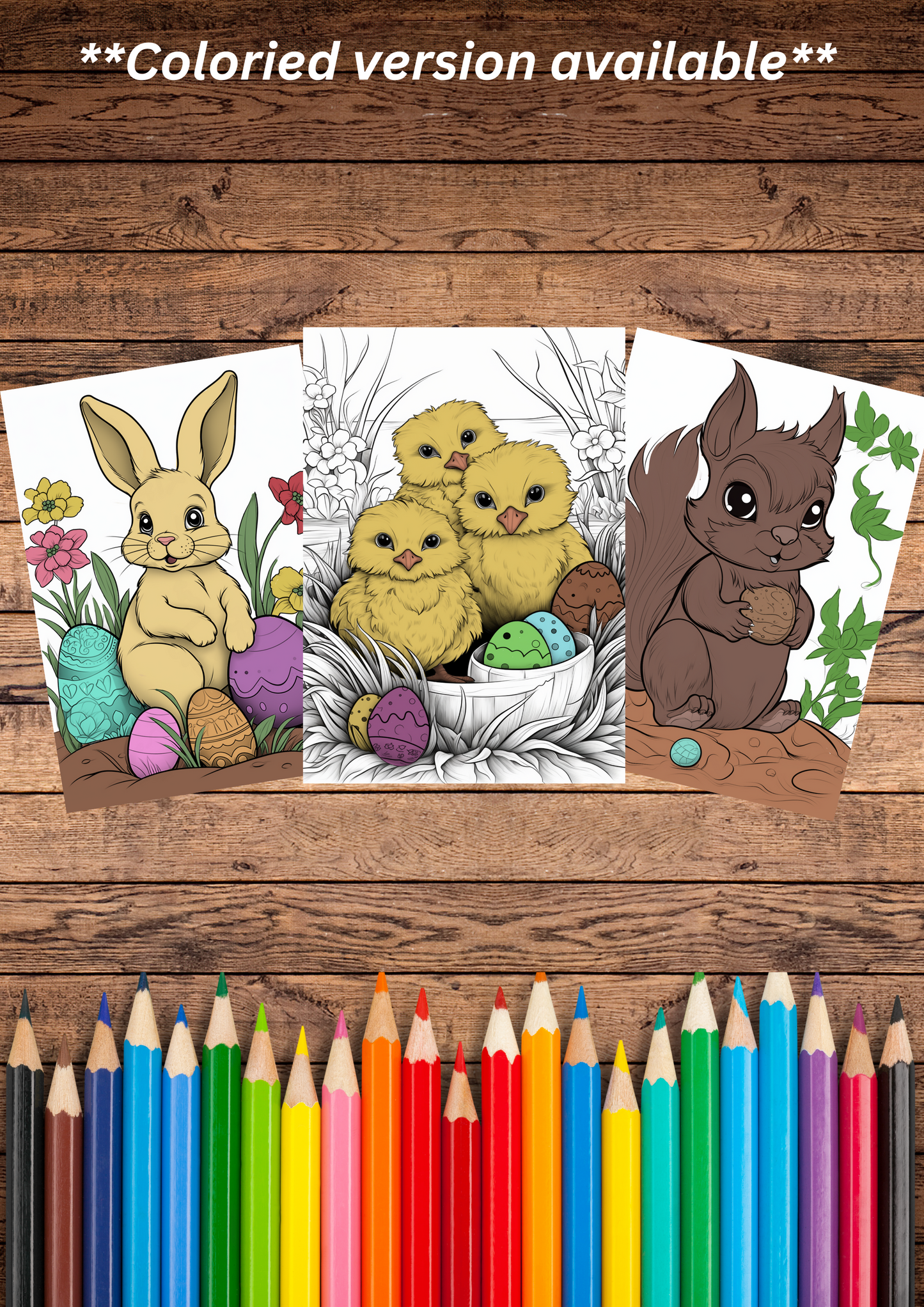 Easter coloring pages bundle, grey scale & Cartoon style, 25 coloring pages, printable & downloadable coloring pages