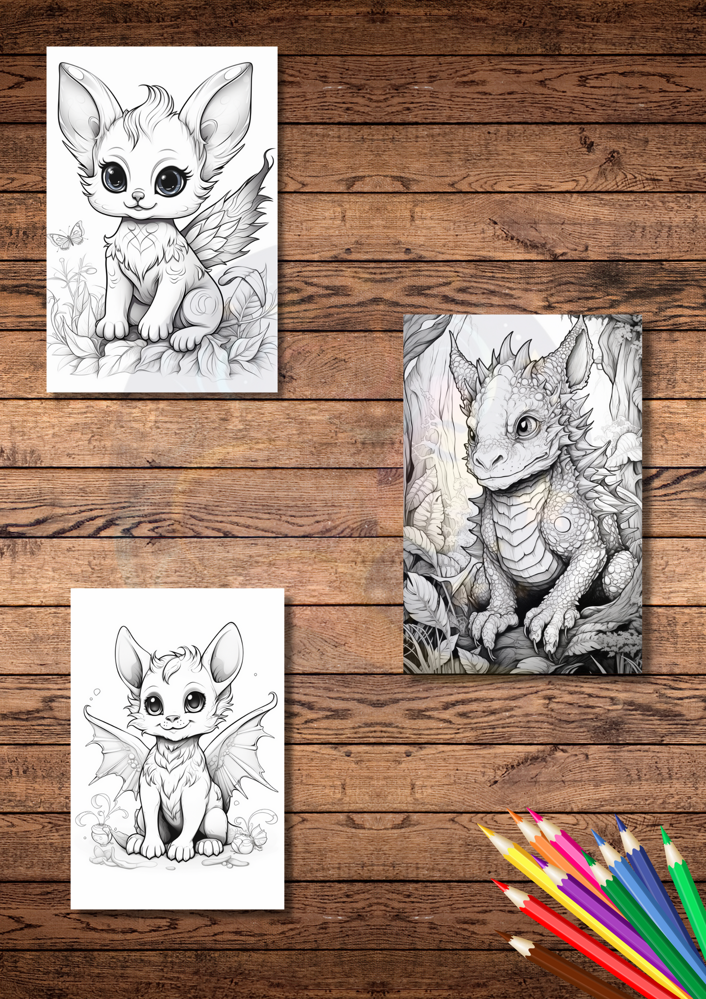 20 Dragon cats coloring pages, instant download grey scale coloring sheets, downloadable & printable coloring pages, fun for adults & kids, dragons coloring