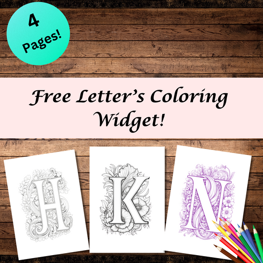 Free Letter's Coloring Widget ( Kids & Adults )